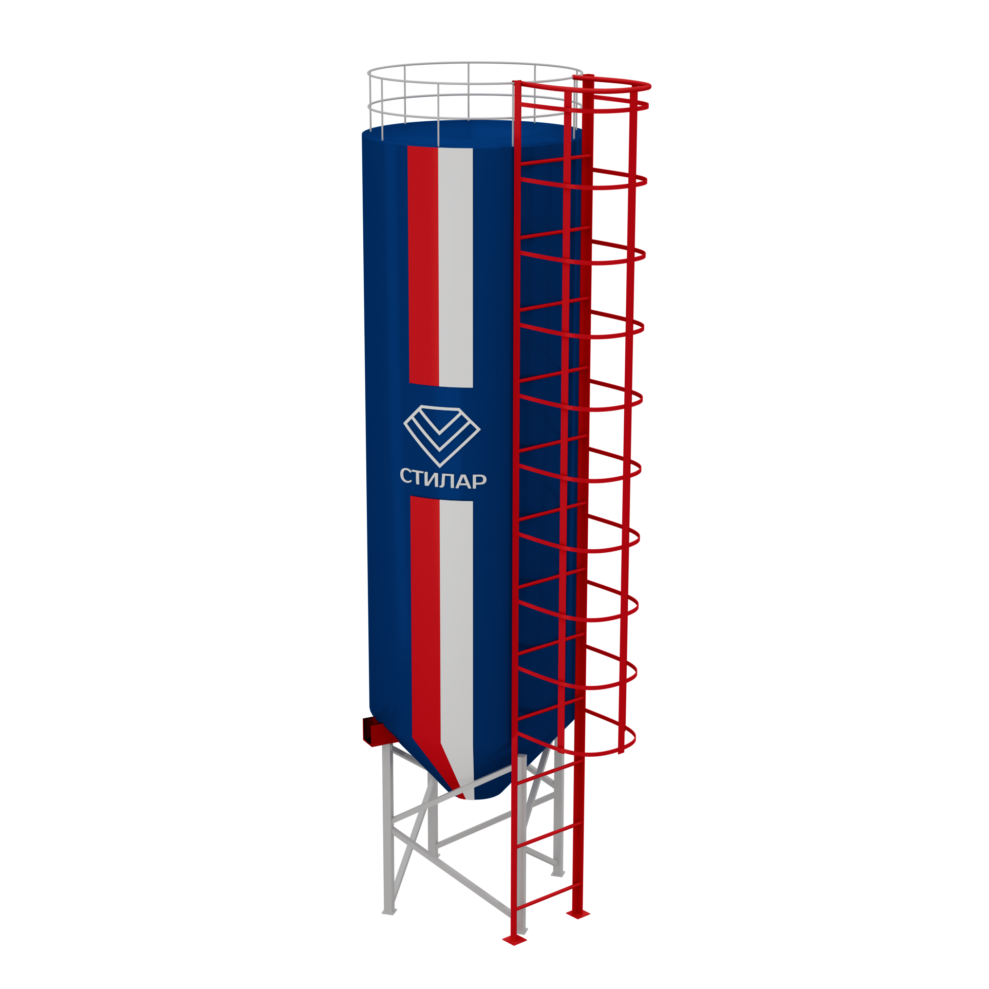 Цельносварный силос для минерального порошка и удобрений 500 м³ от производителя
